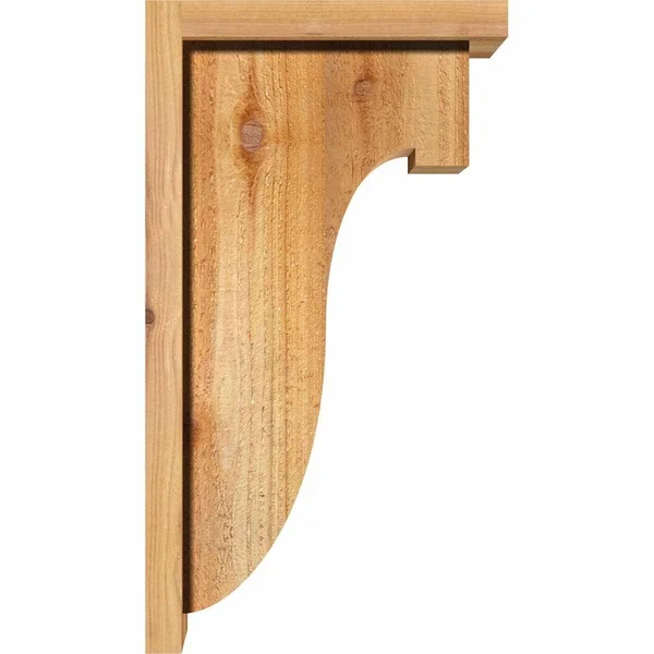 Ekena Millwork COR08X12X12DEL01RWR 8x22W x 12x22D x 12x22H Del Monte Rough Sawn Corbel w/Backplate, Western Red Cedar