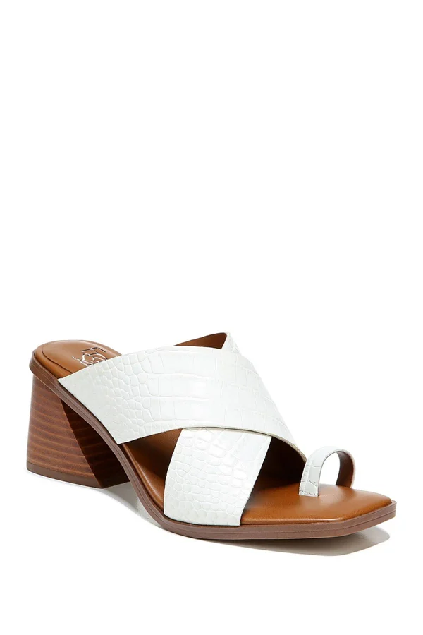 Franco Sarto Safia Block Heel Sandal - Size 7.5 in Putty at Nordstrom Rack