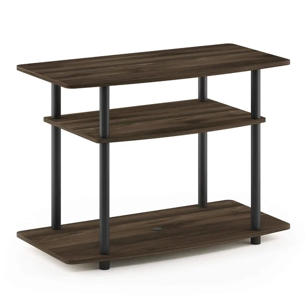 Furinno 13192 Turn-N-Tube No Tools 3-Tier TV Stands - Columbia Walnut/Black