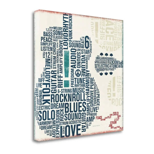 Tangletown Fine Art Type Guitar Square II by Michael Mullan - Giclee Print on Gallery Wrap Canvas
