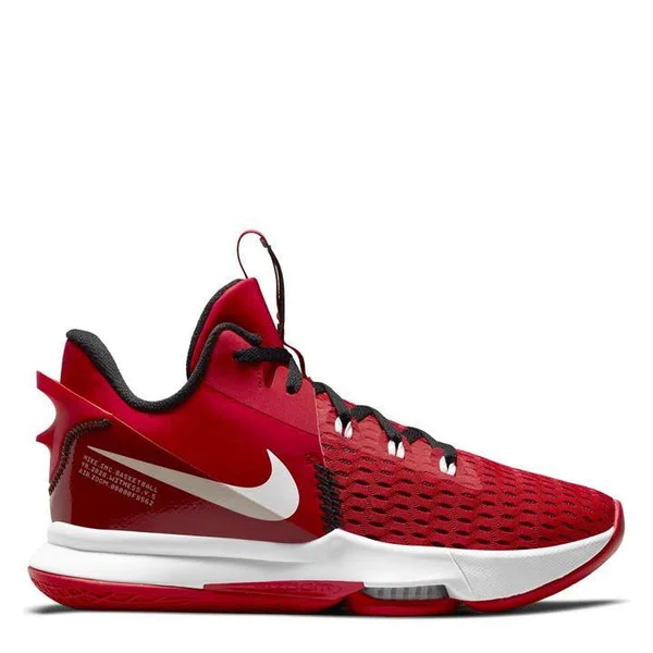 Nike Lebron Witness 5 Mens Basketball Shoes - Size 12, Red/White/Black
