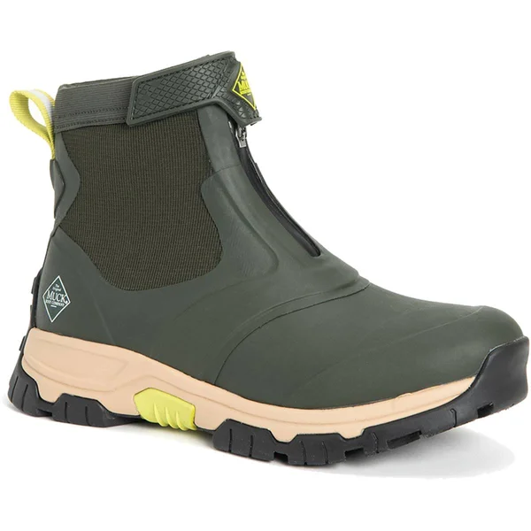 Muck Apex Mid Zip Boots for Men Moss/Tan Midsole 7