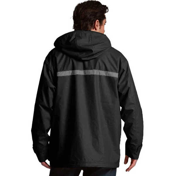Charles River Apparel Men's New Englander Rain Jacket Black - Grey Xs