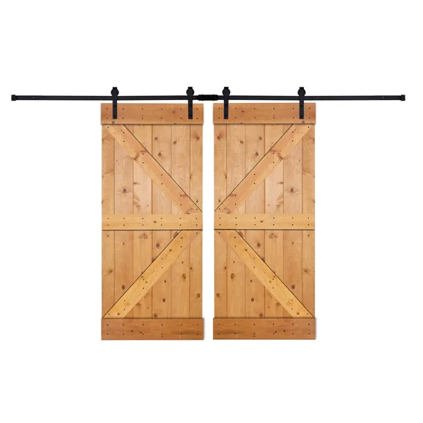 Akicon Paneled Wood Painted Double Barn Door Dk Series (Set of 2) - 72 - White