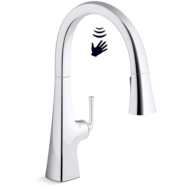 Kohler K-22068-BL Graze Touchless Pull-Down Kitchen Sink Faucet in Matte Black