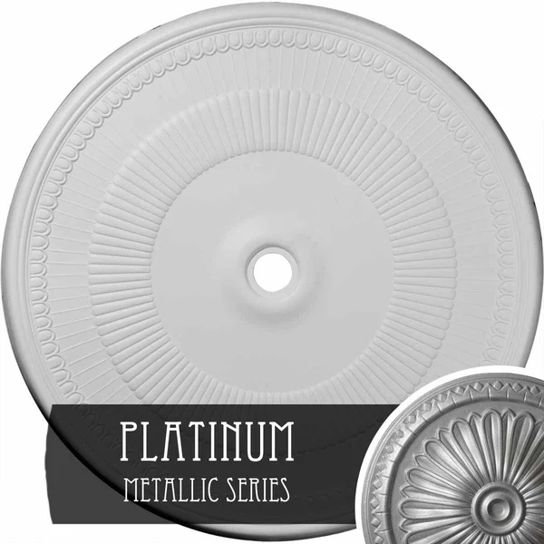 Ekena Millwork CM51NEPLS 51 1/8x22OD x 3 5/8x22ID x 1 1/2x22P Nevio Ceiling Medallion (Fits Canopies Up to 4 3/4x22), Hand-Paint