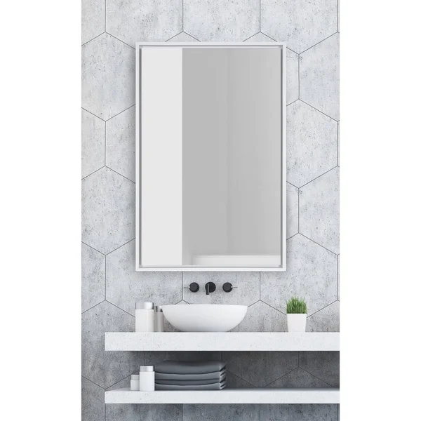 Kate and Laurel Evans Framed Floating Wall Mirror (24x36 - White)