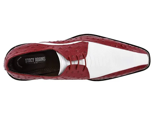 Stacy Adams Trevi Leather Sole Bike Toe Oxford Shoes Red Multi 25367-640, Men's, Size: 7.5