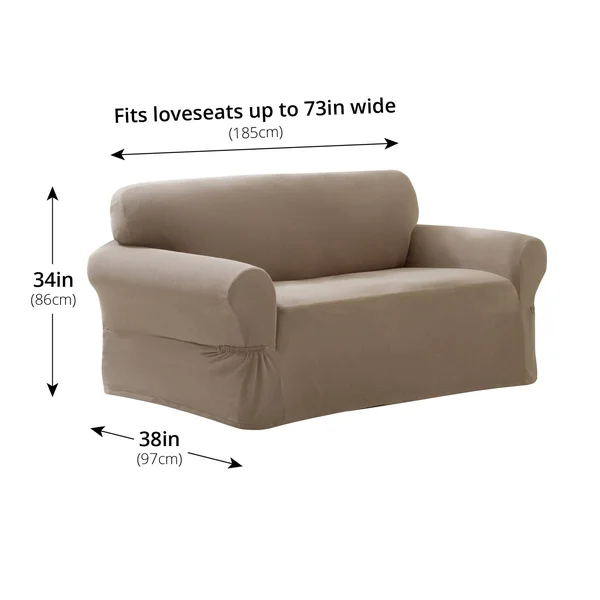 Pixel Stretch 1 Piece Loveseat Furniture Cover Slipcover - Size: 34 inchh x 38 inchd x 58-73 inchw