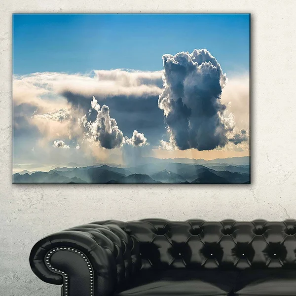 Design Art Heavy Clouds in Sky Panoramic View Photographic Print on Wrapped Canvas Size: 16x22 H x 32x22 W x 1x22 D