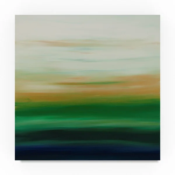 Trademark Art Hilary Winfield 'Sunset Stripes Green White' Canvas Art