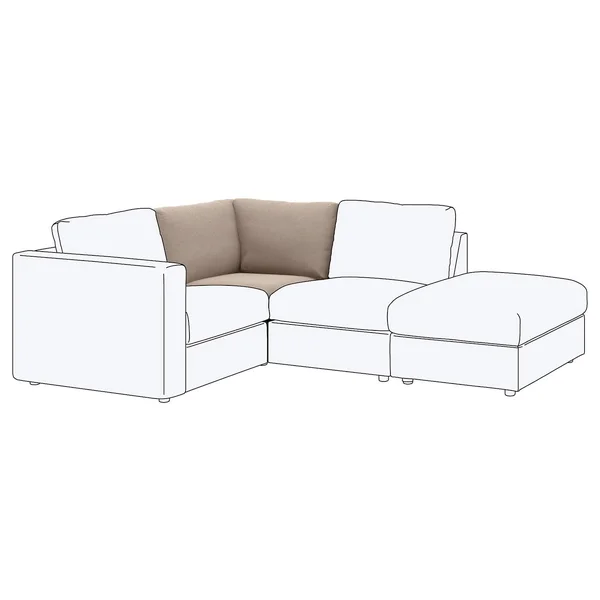 IKEA - FINNALA Corner Section - Tallmyra Beige, Height Including Back cushions: 33 1/2