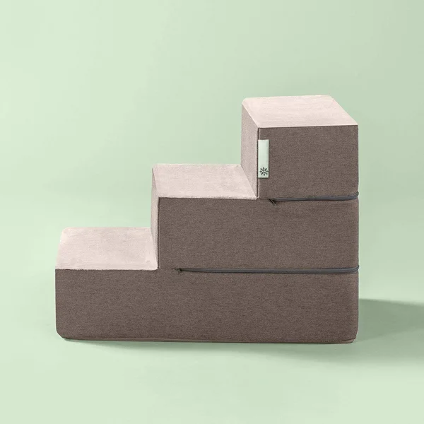 Zinus Easy Pet Stairs - Pet Ramp, Pet Ladder, Small, Sand