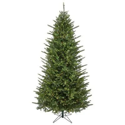 Slim Prelit Green Fir Artificial Christmas Tree with 700 Clear/White Lights The Holiday Aisle Size: 9'