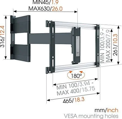 Vogel&s OLED TV Wall Mount, 180 Swivel - Thin 546 for 40-65 inch OLED TVs, Blac