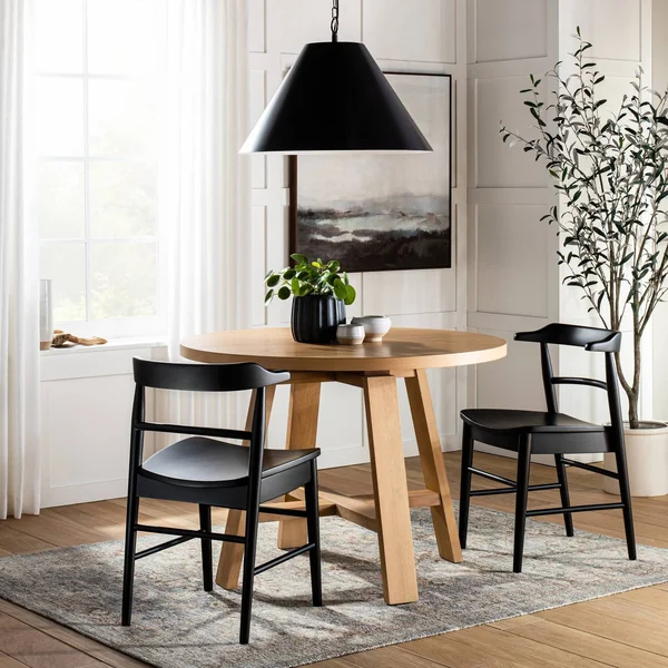 2pk Kaysville Curved Back Wood Dining Chair Black - Threshold Designed with Studio McGee
