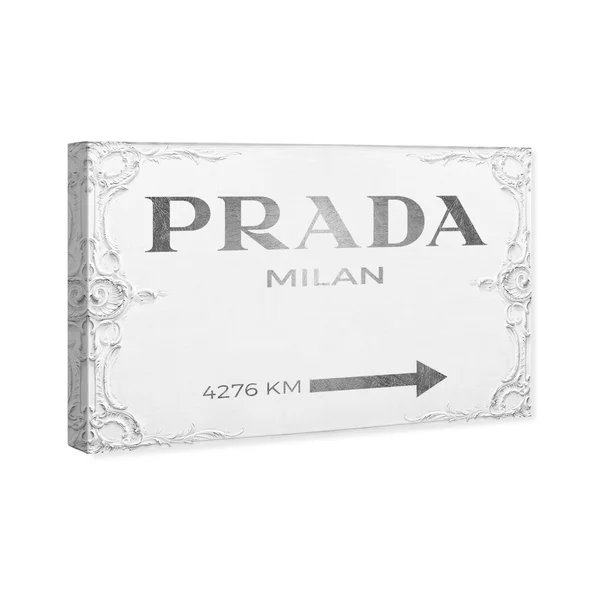 Oliver Gal &Milan Sign& Fashion and Glam Wall Art Canvas Print - Gray - White (15 x 10)
