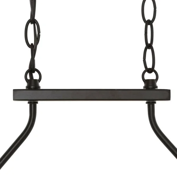 Progress Lighting Hartwell 34 in. 6-Light Antique Bronze Island Chandelier with Clear Seeded Glass and Natural Brass Accents