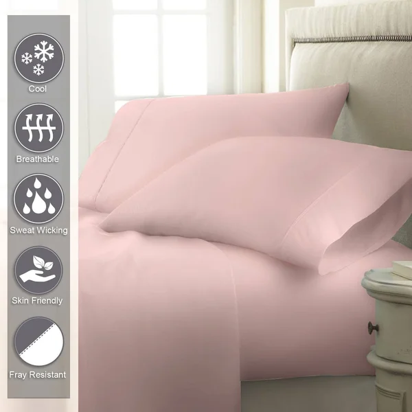 Pizuna 400 Thread Count 15 inch Deep Pocket Cotton Bed Sheet Set - Dark Grey - Queen