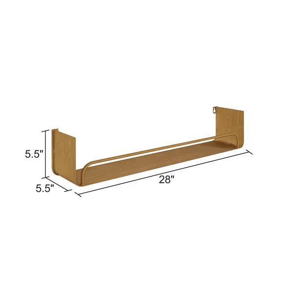 Carson Carrington Lacktorp Modern Wall Shelf (Set of 2) - 5.5x22H x 28x22W x 5.5x22D - Gold