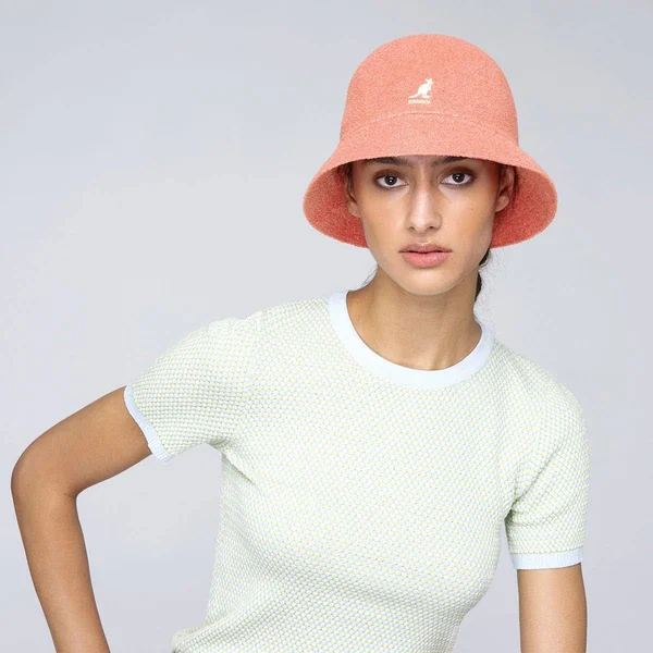 Kangol Bermuda Casual Bucket Hat, Size: L, Peach Pink