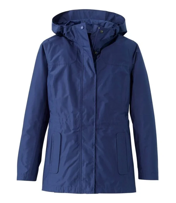 Women's H2OFF Rain Jacket - Mesh-Lined Blue Medium, L.L.Bean