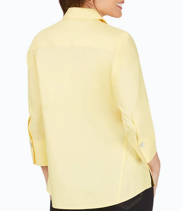 Foxcroft Paityn Non-Iron Cotton Shirt - Yellow - 4