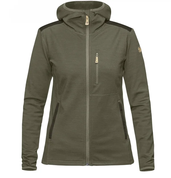 Fjallraven - Women's Keb Fleece Hoodie, Laurel Green-Deep Forest, Xs