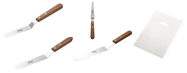 Ateco 5 pc. Wood Handle Spatula Set with Smoother