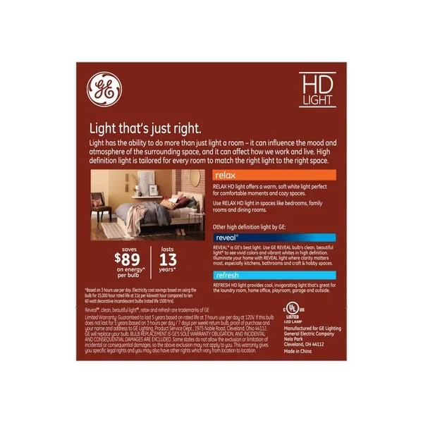 GE Relax 60-Watt EQ B12 Soft White Dimmable Decorative Light Bulb (18-Pack), 42250