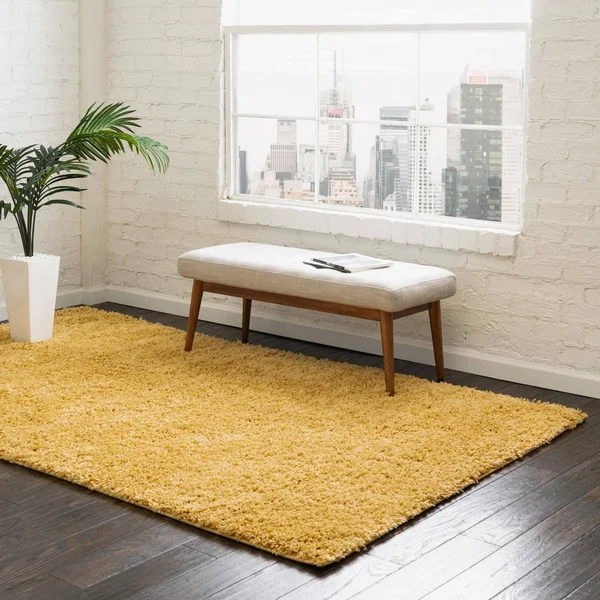 Unique Loom Everyday Solid Shag Area Rug (Yellow - 10& 0 x 13& 0)