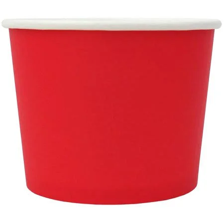 [1, 000 Count] Red Paper Ice Cream Cups - 12 oz Eco-Friendly Paper Bowls, Many Colors & Sizes - Frozen Dessert Supplies, Size