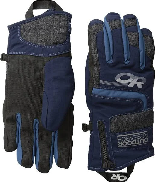 (Large, Night/Charcoal/Dusk) - Outdoor Research Men's Riot Gloves