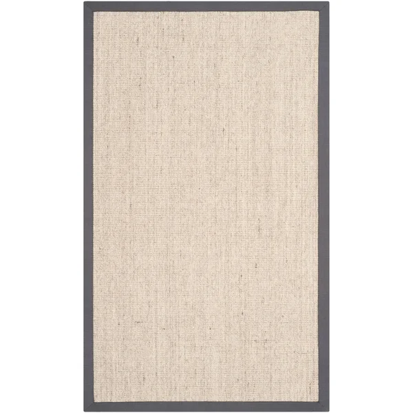 Safavieh NF441B Marble, Grey Natural Fiber 6& x 6& Square Area Rug