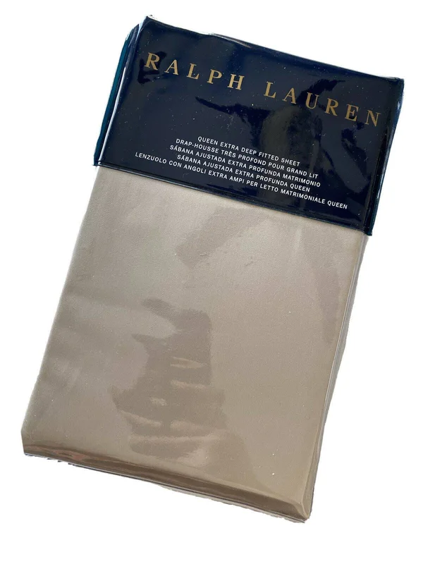 Ralph Lauren RL 624 Sateen Fitted Sheet, Queen - Vintage Silver