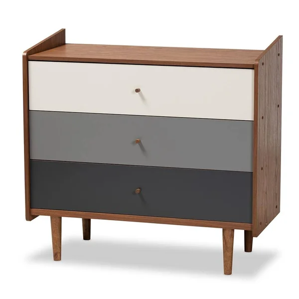 Halden Modern Storage Chest Walnut/Grey