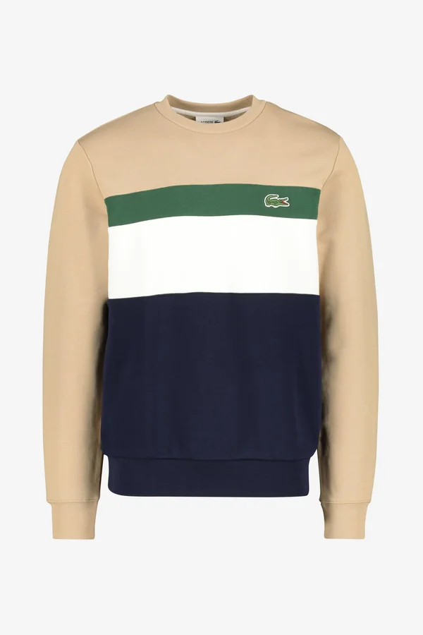 Lacoste Colour Block Sweatshirt Beige