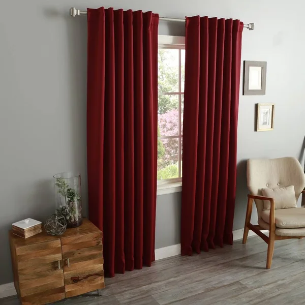 Aurora Home Solid Insulated Thermal Blackout Long Length Curtain Panel Pair - 52