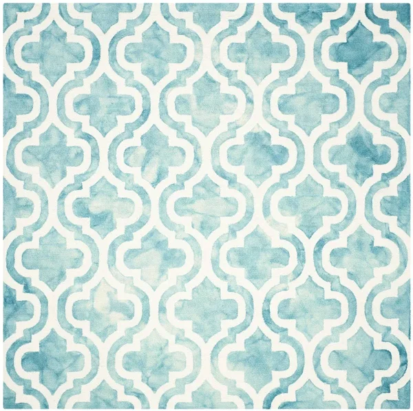Safavieh Dip Dye Turquoise/Ivory 5 ft. x 5 ft. Square Area Rug