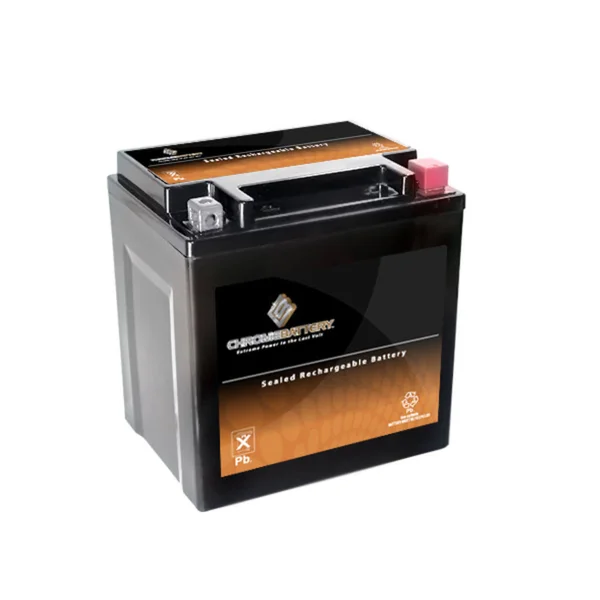 Chrome Battery Ytx30l-bs High Performance - Maintenance Free - Sealed AGM Motorcycle Battery