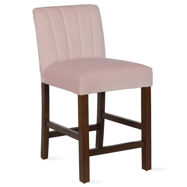 Dorel Living Dallin Channel Back Pink Blush Upholstered Counter Stool
