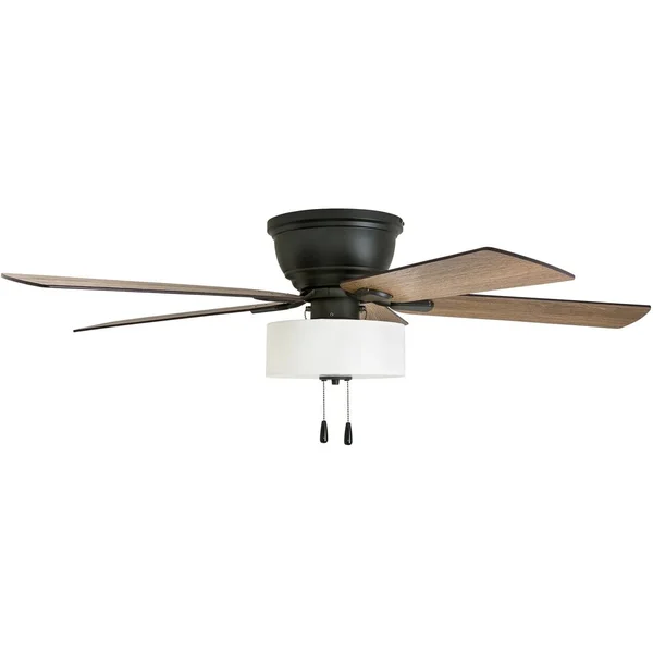 The Gray Barn Rousham 52-Inch Coastal Indoor LED Ceiling Fan with Pull Chains 5 Reversible Blades - 52 - Bronze - Hardwired 3087