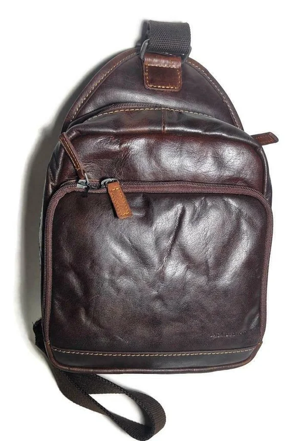 Jack Georges Voyager Leather Sling Bag - Brown