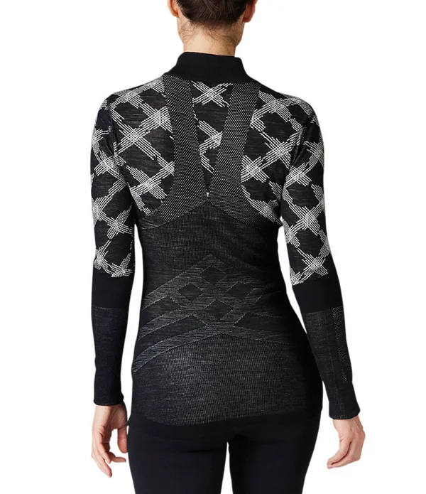 Smartwool Intraknit Merino 200 Pattern 1/4 Zip - Women's Blue Spruce Ski Tracks - Xs