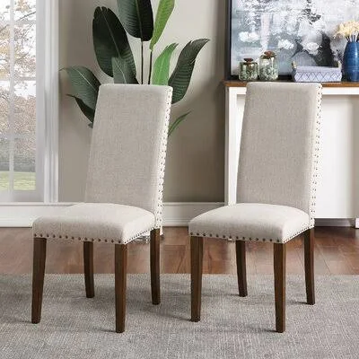 Ezariyah Upholstered Dining Chair Red Barrel Studio Color: Beige