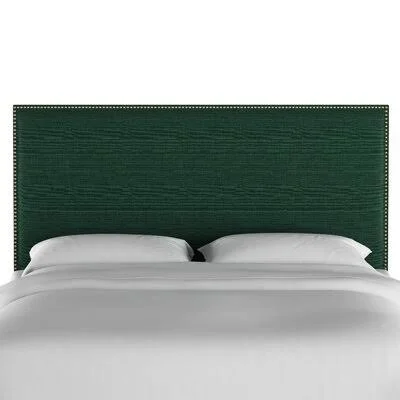 Thurston Upholstered Panel Headboard Alcott Hill Size: King, Color: Green, Upholstery: Dark Green