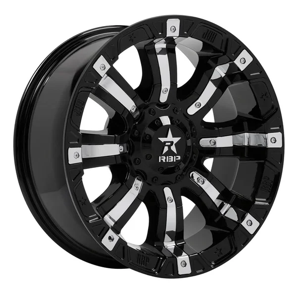 RBP 20x10 Black w/Chrome Inserts 94R-2010-86-25BP