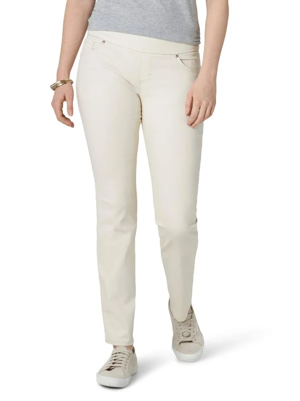 Lee Women's Sculpting Slim Fit Slim Leg Pull on Jean, Size: 16, Beige