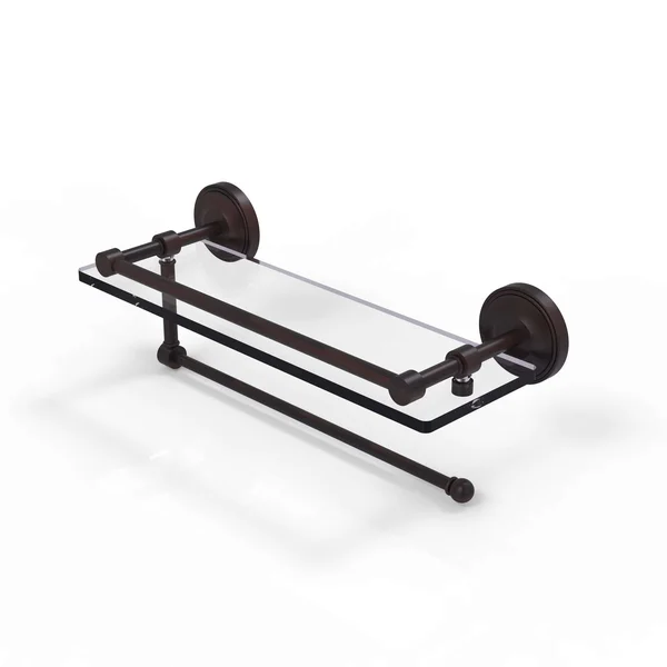 Allied Brass Prestige Regal Collection Paper Towel Holder with Gallery Glass Shelf - Venetian Bronze - 16 inch