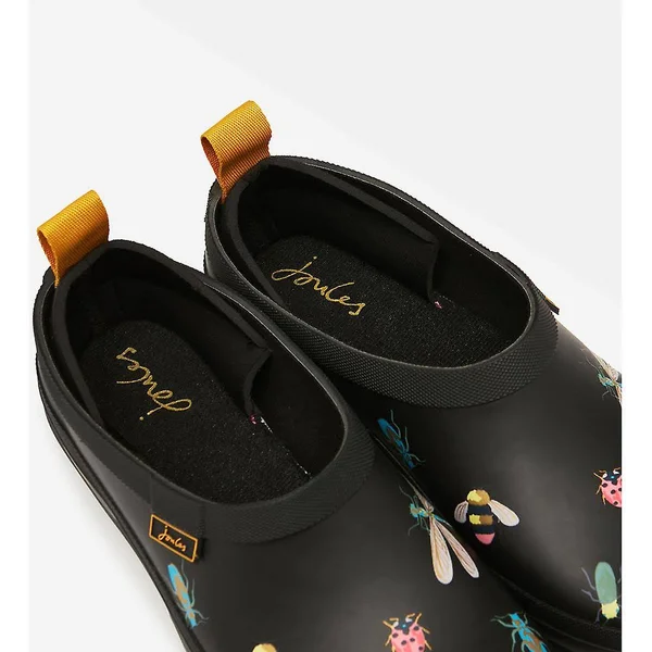 Joules Pop Ons Womens Wellington Boots - Black Bugs